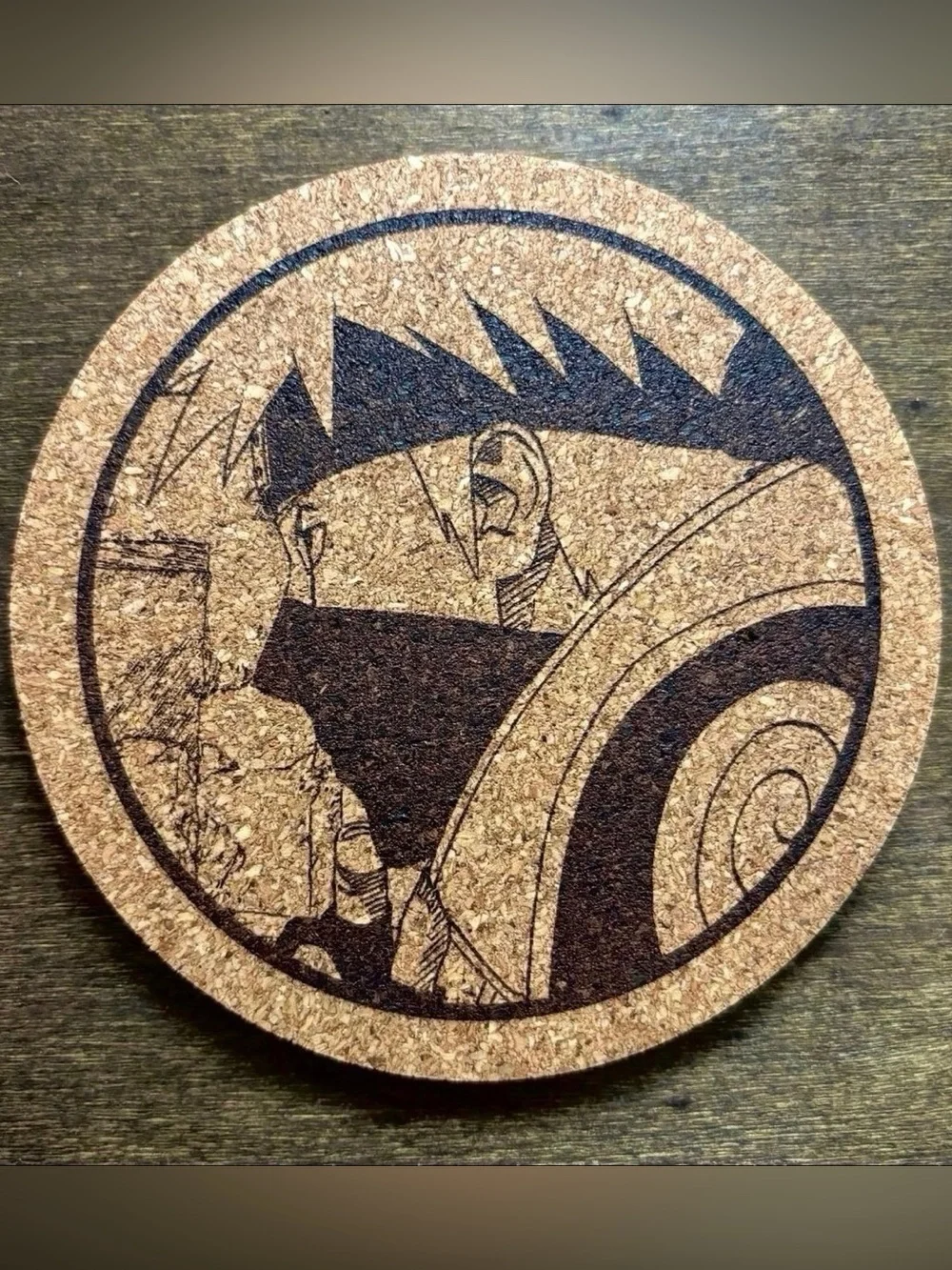 Naruto Kakashi Laser Engraved Cork Coasters Lot of 5
